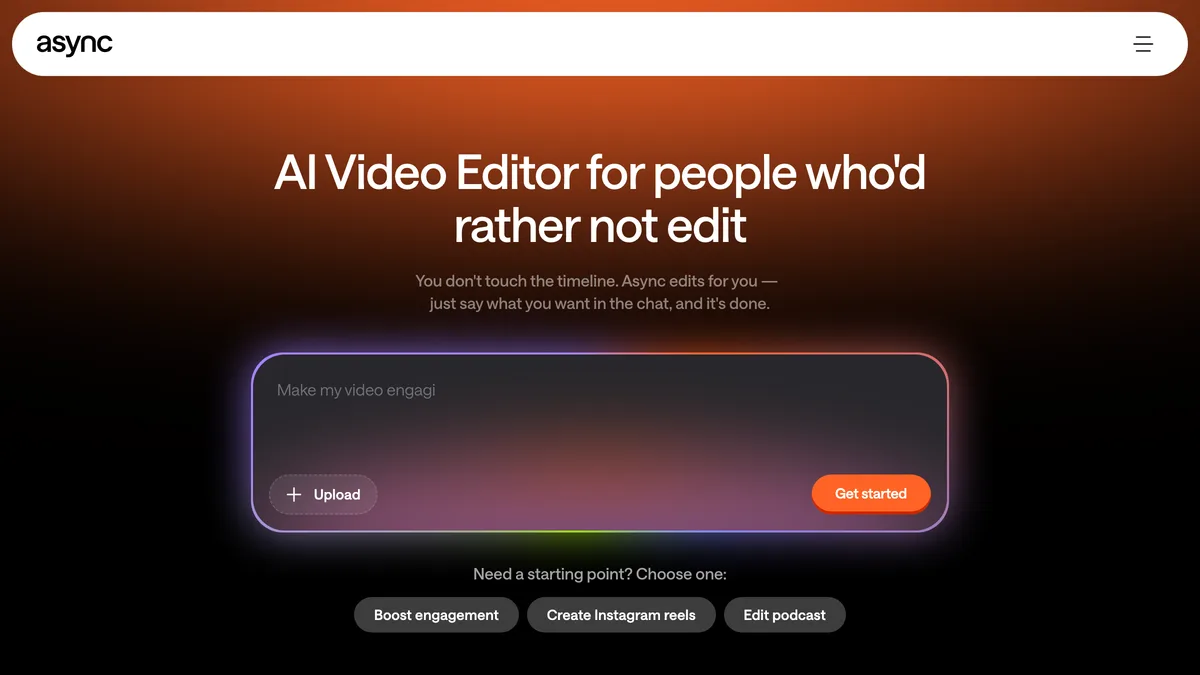 Async AI video editor with chat-based editing